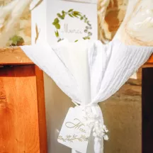 1 runner da tavola in garza di cotone bianco