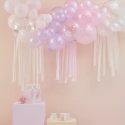 Pastell Ballongirlande "rosa und lila"