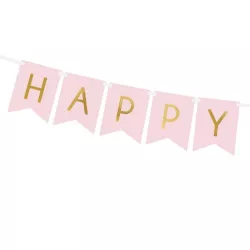 Guirlande Happy Birthday - rose & or