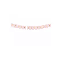 Guirlande Happy Birthday - rose & or