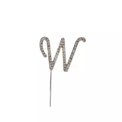 Topper per lettere con diamante - lettere a scelta: W
