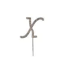 Cake Topper "Lettres diamantées" - Lettre à choisir: X