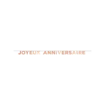 Ghirlanda dorata rosa "Joyeux anniversaire