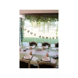 Pink gold garland "Joyeux anniversaire"
