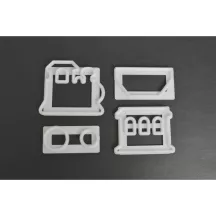 Cookie cutter set locomotive and wagons with embossing stamp