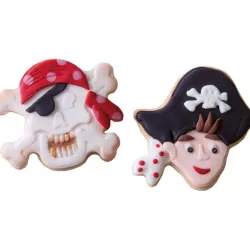 Cookie cutter with ejector pirate and skull
