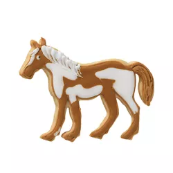 Tagliabiscotti cavallo in acciaio inox con Goffratura