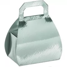 Pralinenschachtel Handtasche Silber
