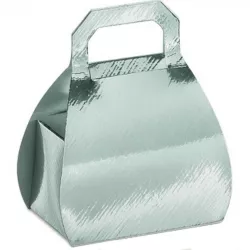 Chocolate box handbag silver