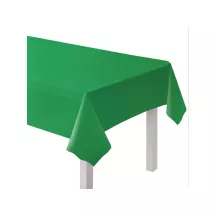 Green plastic tablecloth