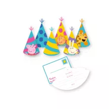 6 Cartes d'invitation peppa pig