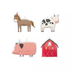 4 candele "Animali della fattoria