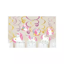 12 spirali decorative di unicorno magico