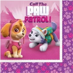 Serviettes rose "Pat Patrouille"