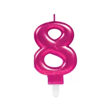 Bougie rose - Chiffre: 8