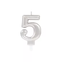 Silver candle - Number: 5