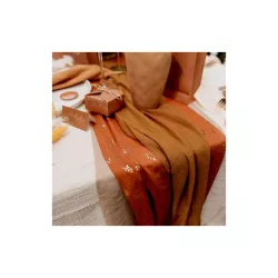 Brown muslin table runner