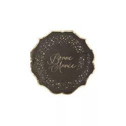 16 Schwarze Servietten "Bonne Année"