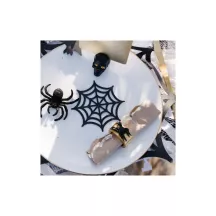 3 Décorations toiles d'araignée noires