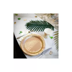 8 Teller Kraft mit goldener Palme