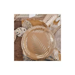 8 Plates kraft with golden palm tree