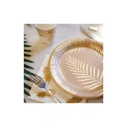 8 Teller Kraft mit goldener Palme