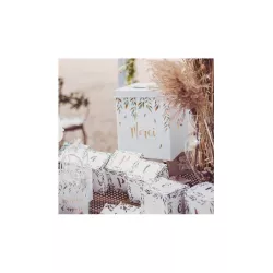 Cubes "Baptême" - leaves & gold