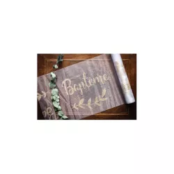 Organdy table runner "Baptême"