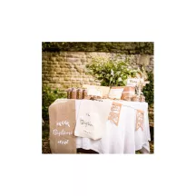 Jute table runner "Baptême"