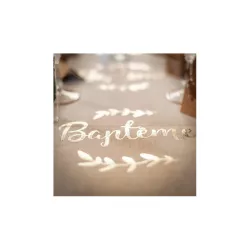 Linen table runner "Baptême"