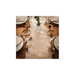Linen table runner "Baptême"