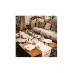 Linen table runner "Baptême"
