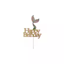 Cake Topper Mermaid tail "Happy Birthday"