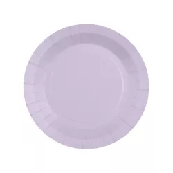 10 light purple paper plates