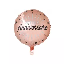 Pink gold foil balloon "Joyeux anniversaire"