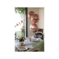 Ballon rose gold "Joyeux anniversaire" en aluminium