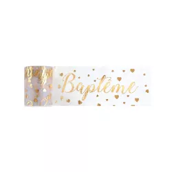 Tulle ribbon "Baptême"