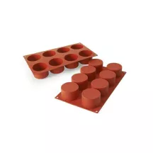 Molds "Cylinder" in silicone - Dimension of each cavity: Ø 6.3 cm