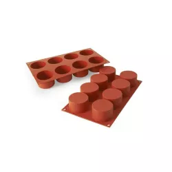 Molds "Cylinder" in silicone - Dimension of each cavity: Ø 6.3 cm
