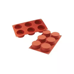 Molds "Cylinder" in silicone - Dimension of each cavity: Ø 7 cm