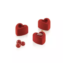 Stampi per dolci "Savarin Heart" in silicone - Dimensioni di ogni cavità: 3,4 x 3,3 cm