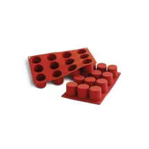 Stampi per dolci "a cilindro" in silicone - Dimensioni di ogni cavità: Ø 4,8 cm