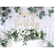 "Cake topper in legno "Happy Birthday