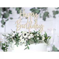Cake Topper "Happy Birthday" in wood