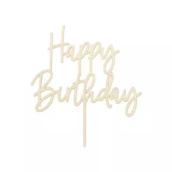 Cake Topper "Happy Birthday" in wood