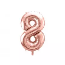 Palloncino color oro rosa, numero 8 – 86 cm