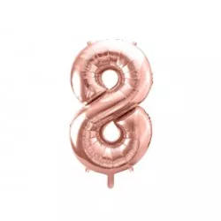 Balloon rosé gold, number 8 – 86 cm