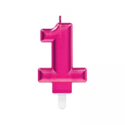 Bougie rose - Chiffre: 1