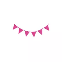Ghirlanda di gagliardetti fucsia glitterati