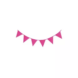 Fuchsia glitter pennant garland
